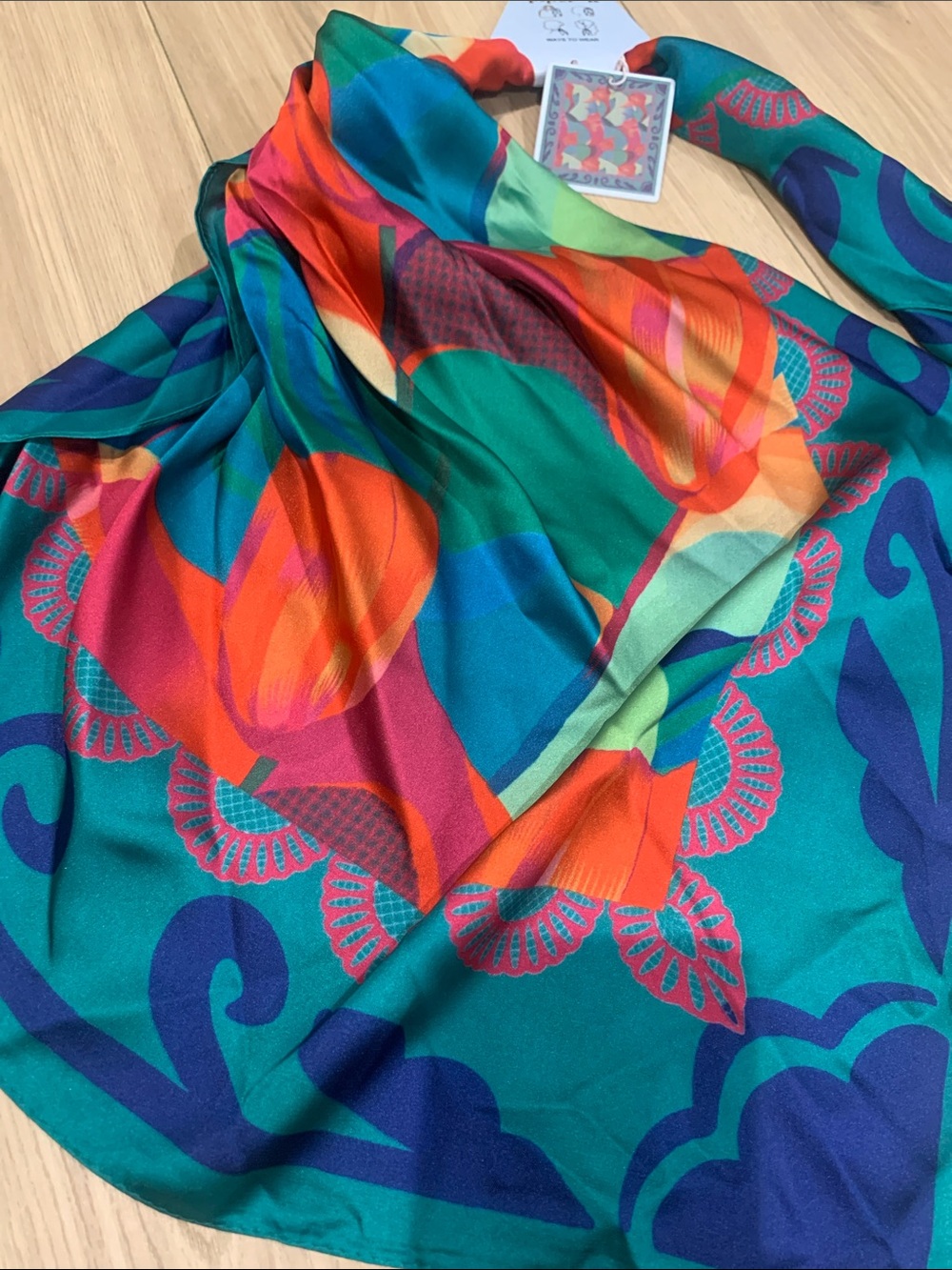 Piper K Multi-Color Patterned Neck Scarf - - Picture 2 of 3